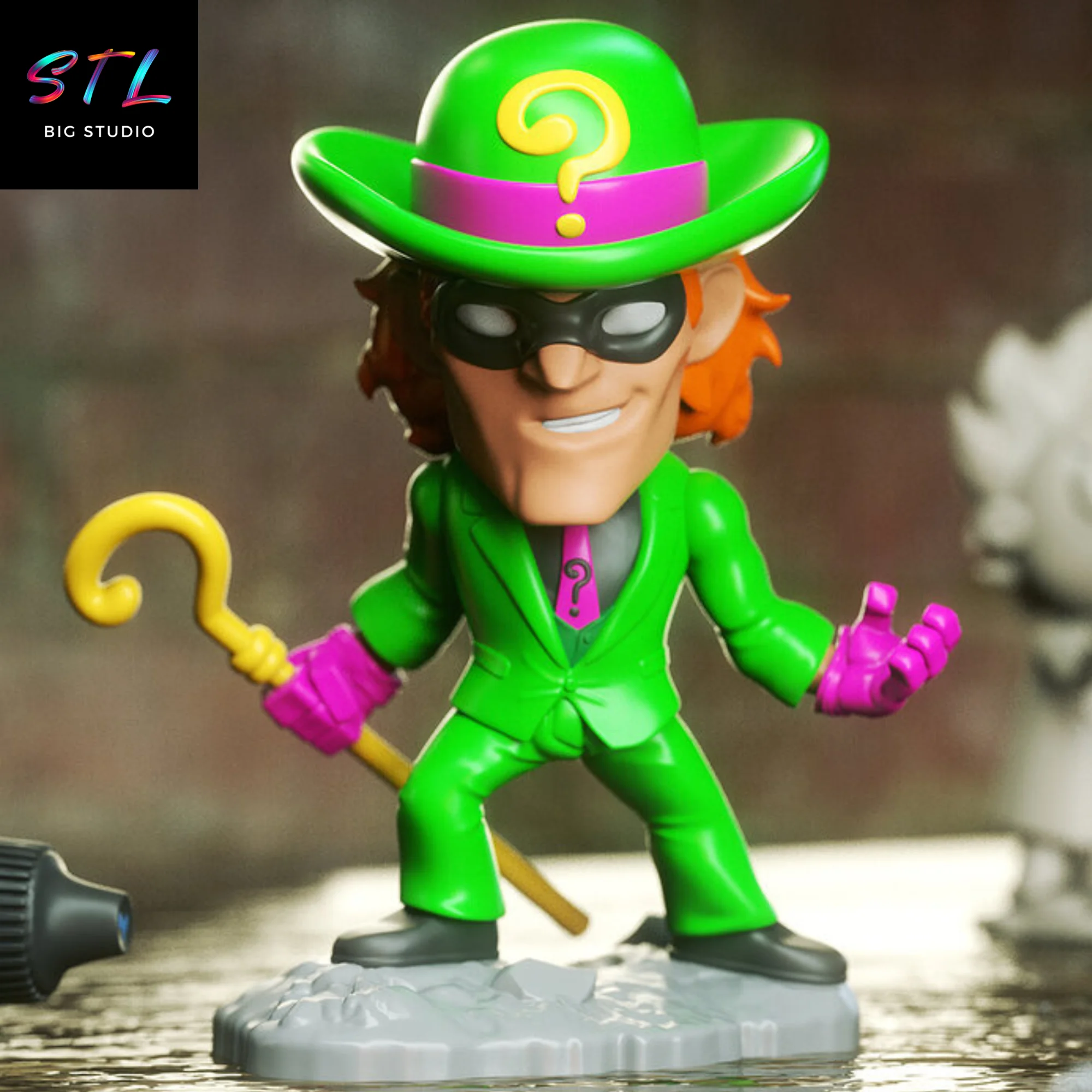 riddler chibi stl impresion 3d enigma kawaii dc