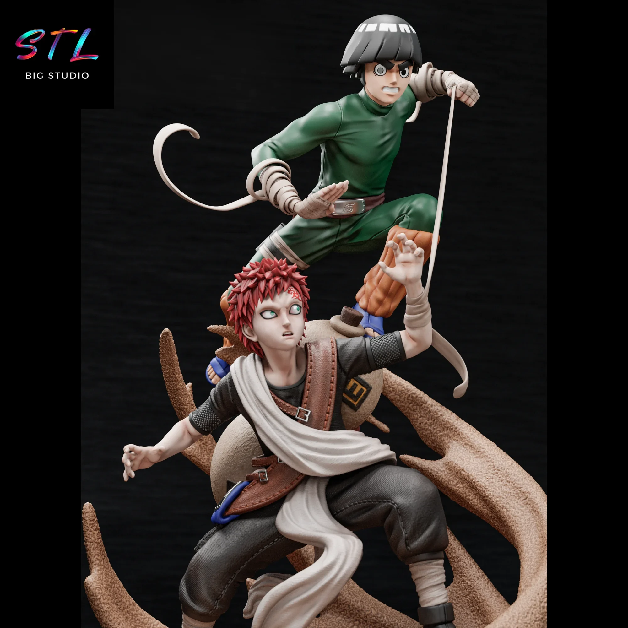 rock lee vs gaara stl impresion 3d naruto rock lee vs gaara stl impresion 3d naruto