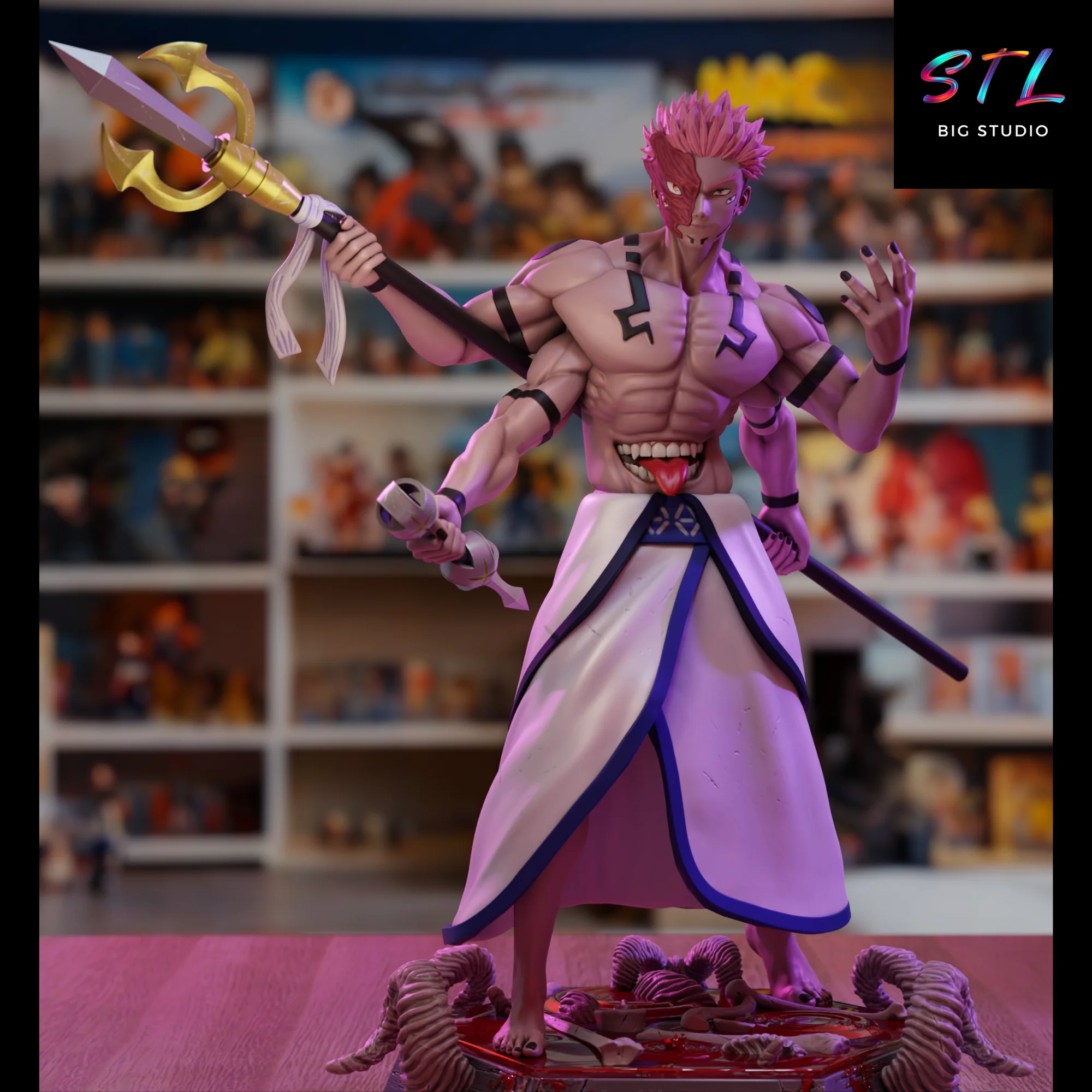 ryomen sukuna stl jujutsu kaisen impresion 3d