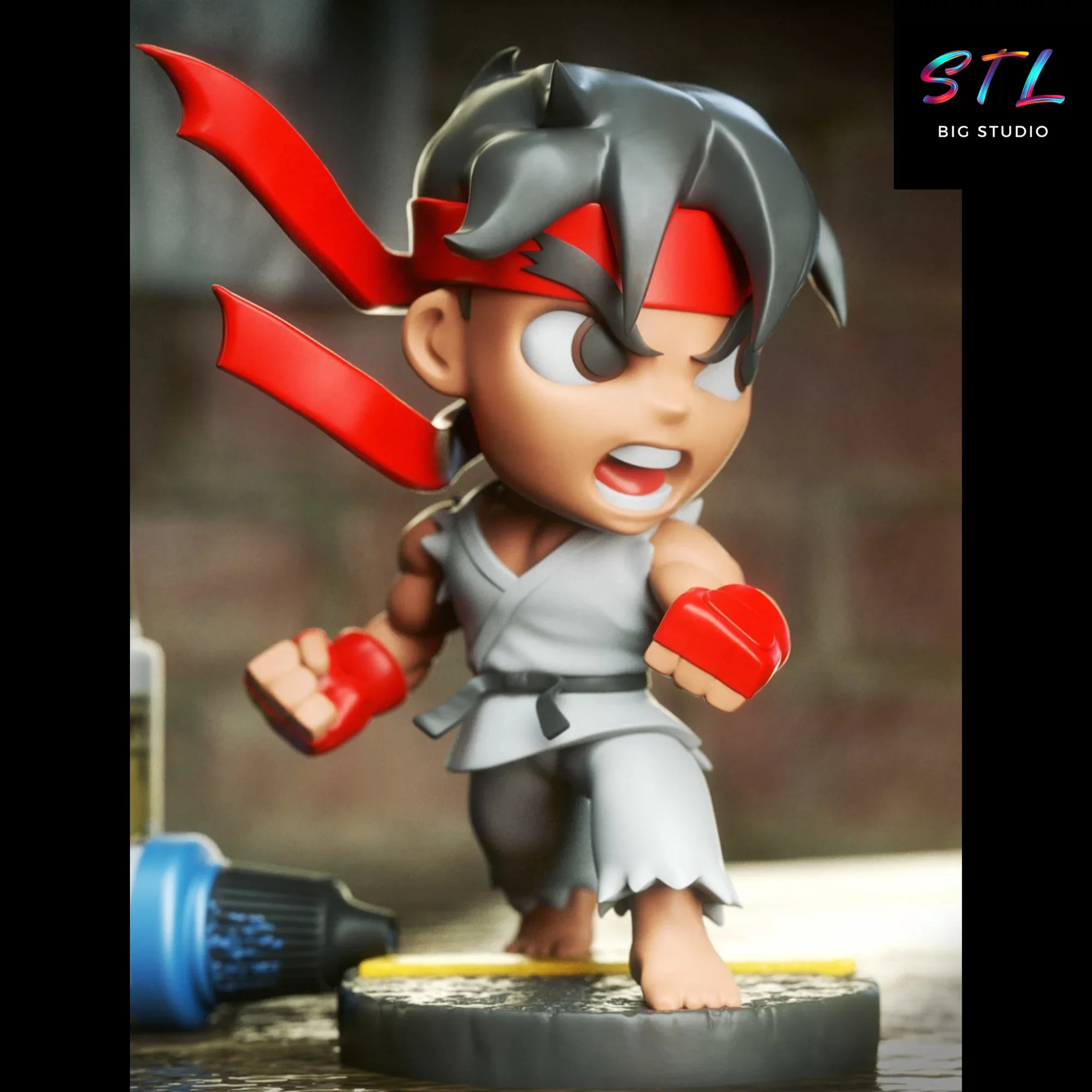 ryu chibi stl street fighter impresion 3d