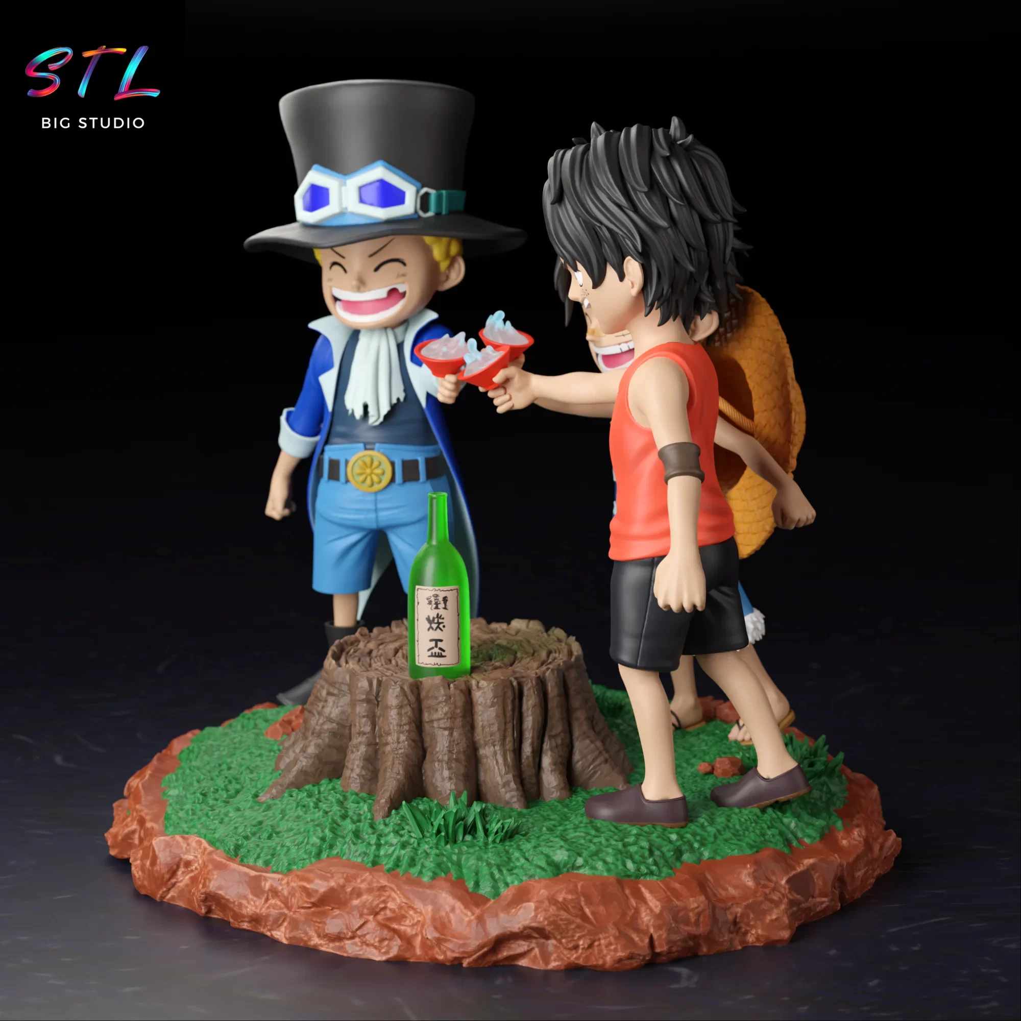 sabo luffy ace kids stl one piece diorama impresion 3d sabo luffy ace kids stl one piece diorama impresion 3d