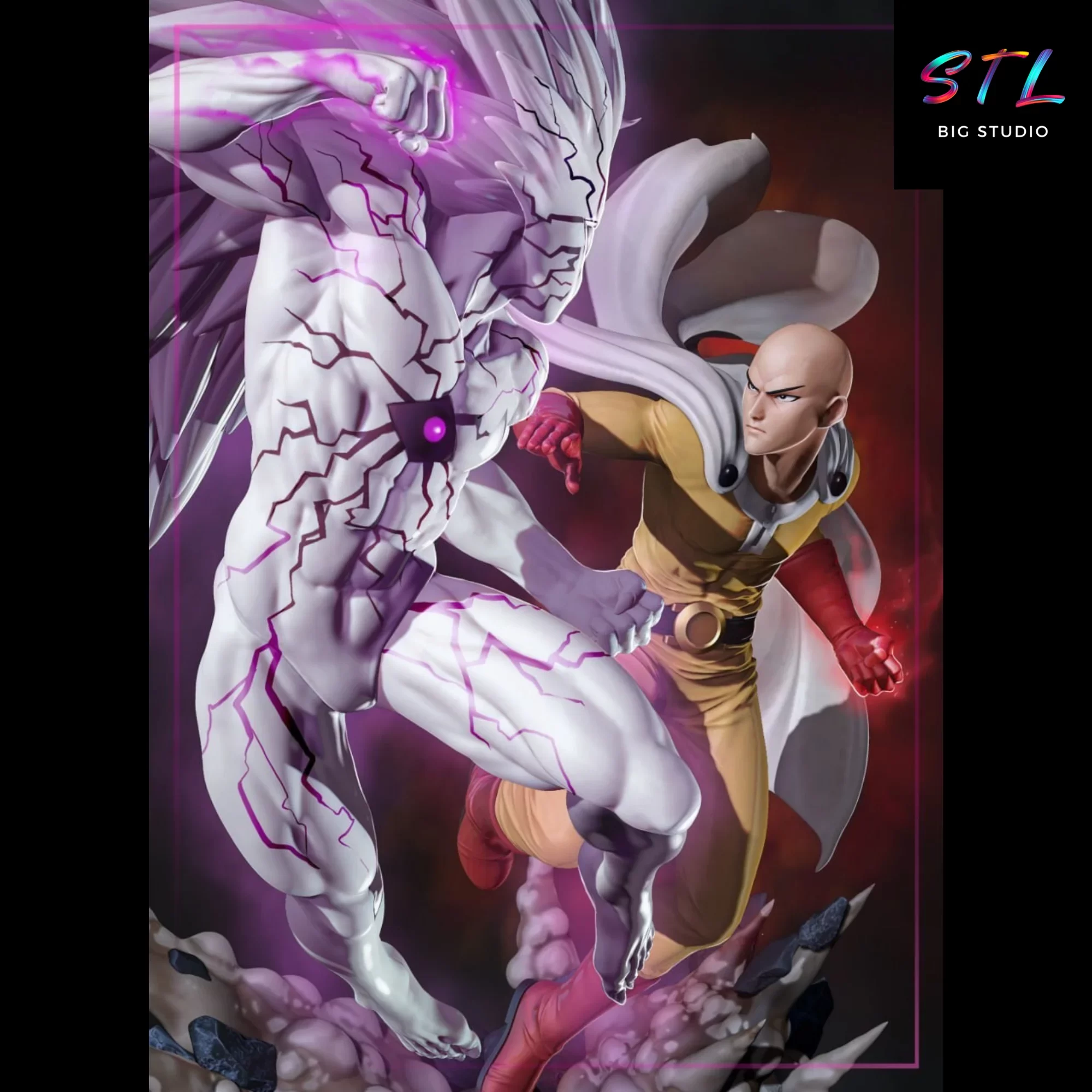 saitama vs boros stl one punch man impresion 3d saitama vs boros stl one punch man impresion 3d