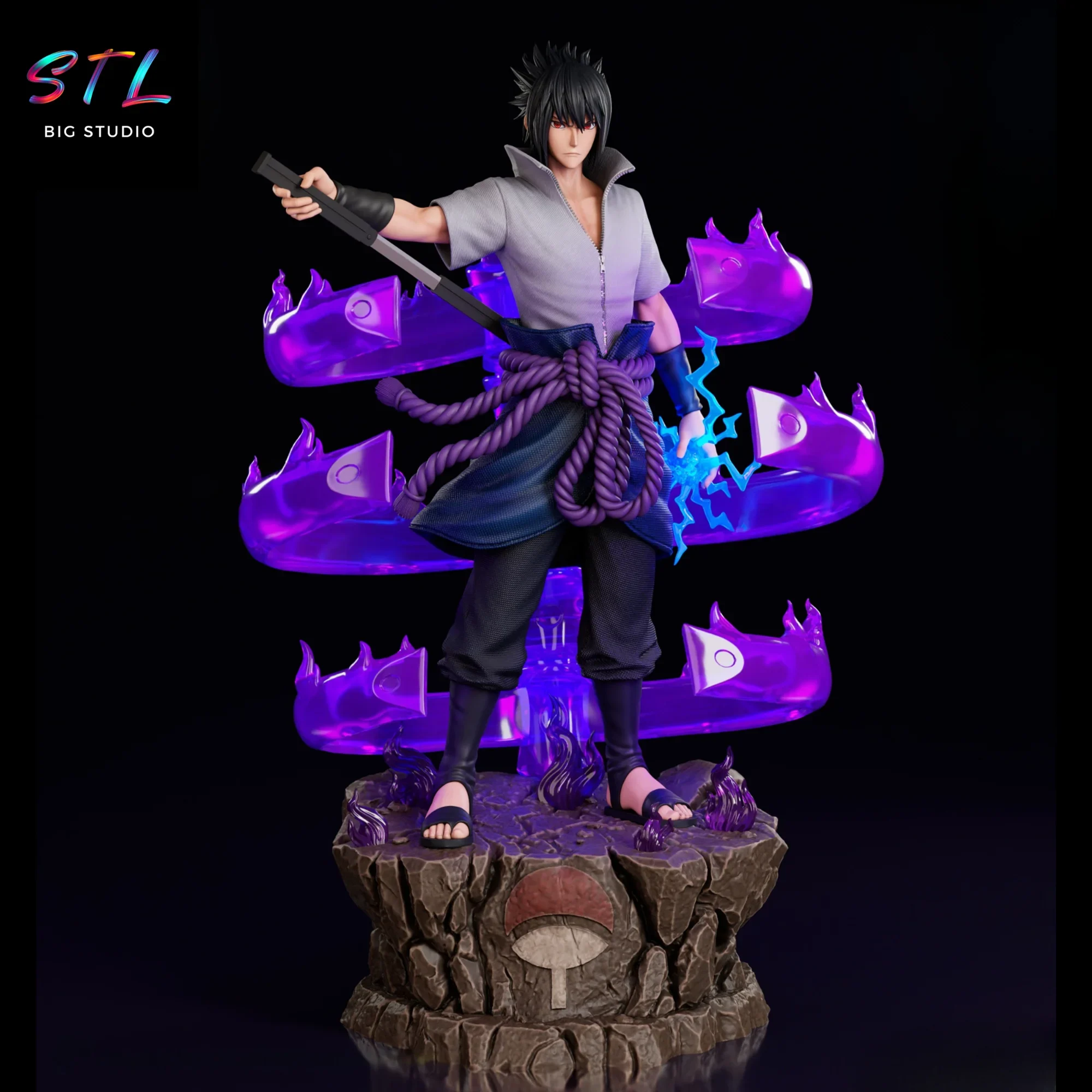sasuke uchiha stl impresion 3d naruto shippuden