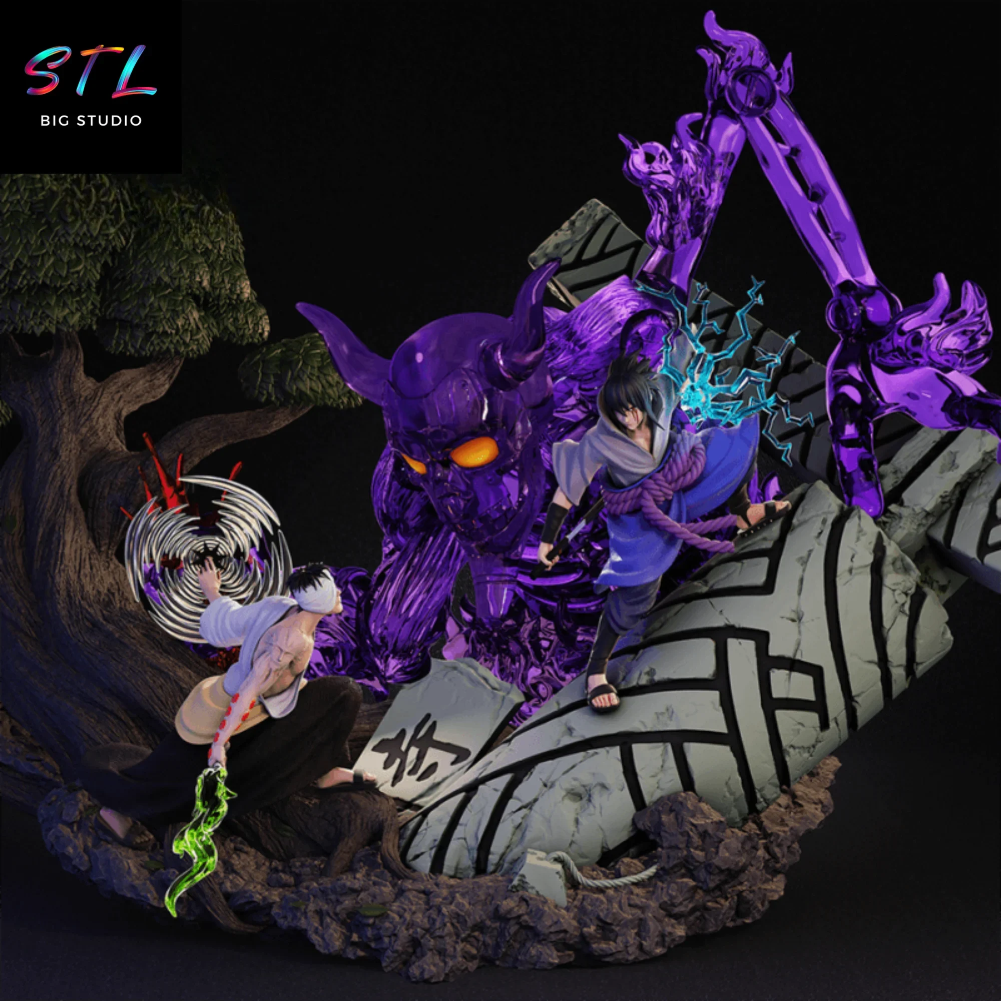 sasuke vs danzo stl naruto shippuden impresion 3d