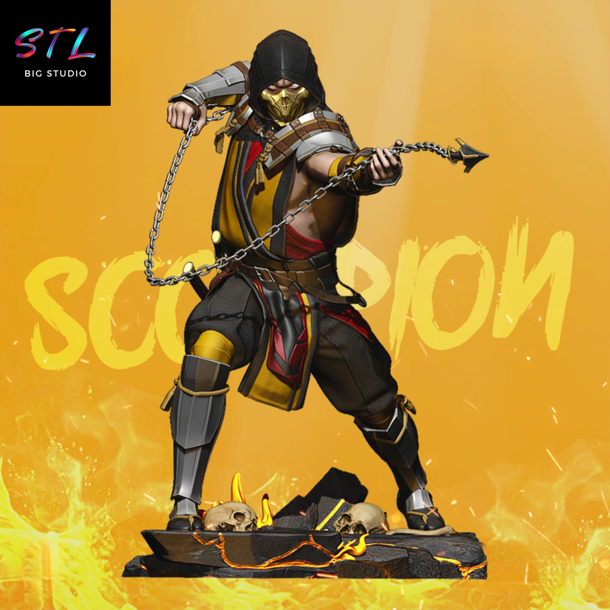 scorpion stl mortal kombat impresion 3d