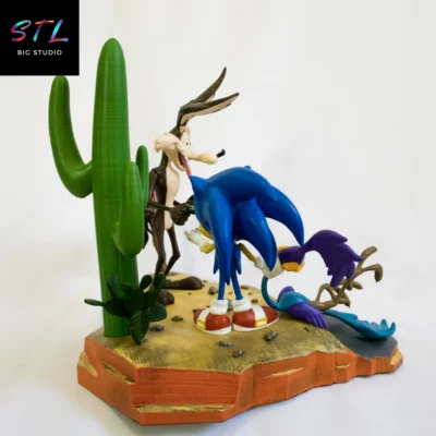 sonic vs correcaminos stl impresion 3d