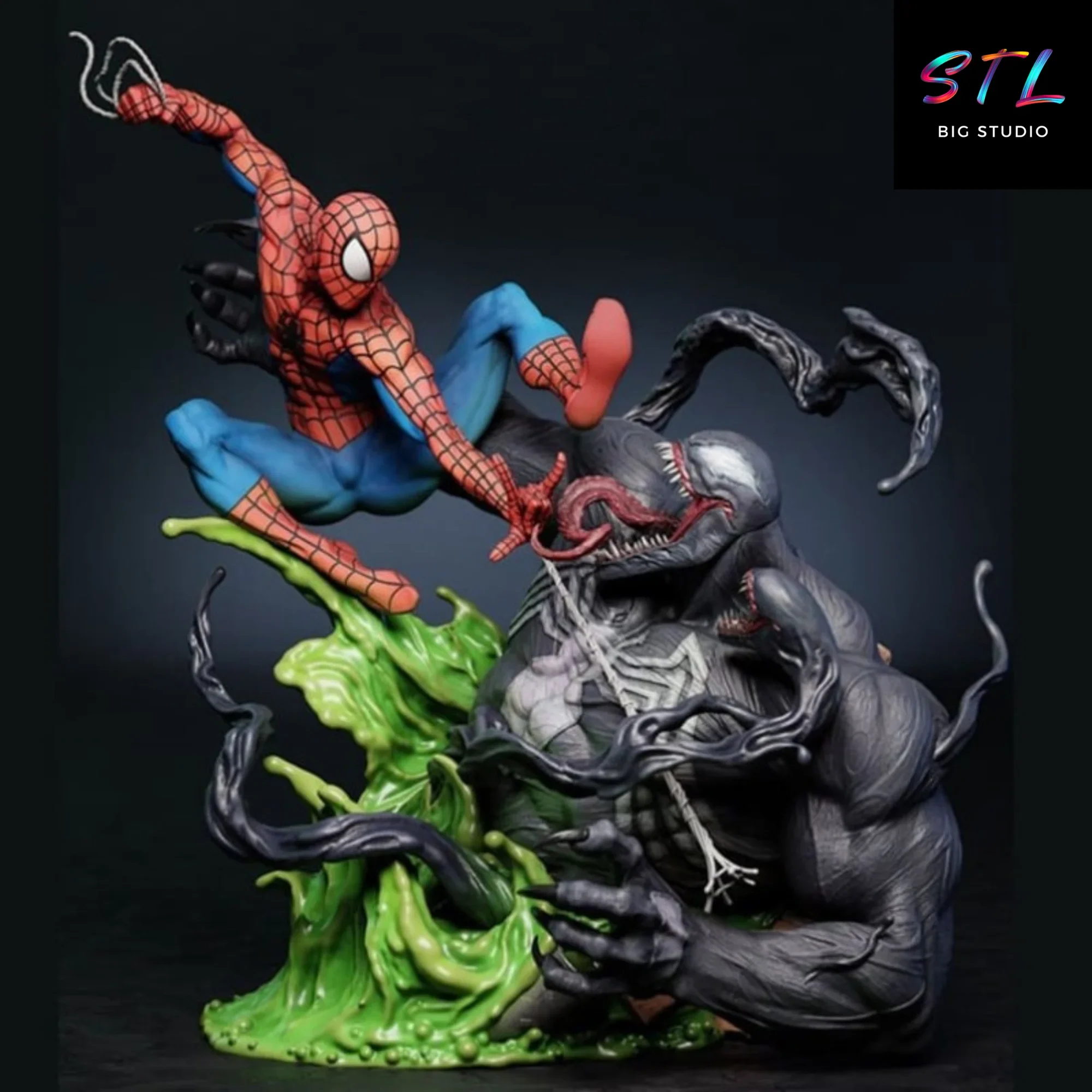 spiderman vs venom stl impresion 3d marvel