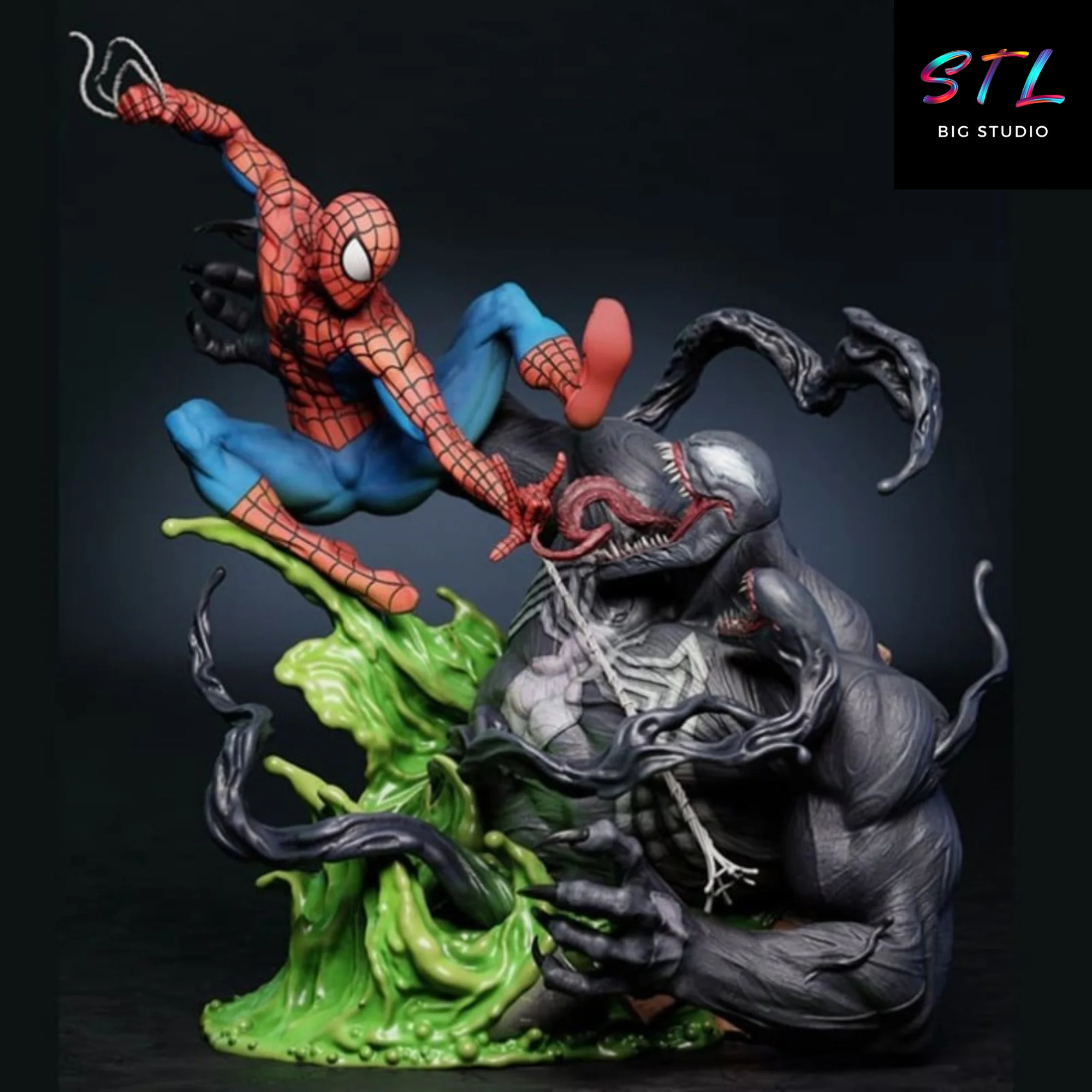 spiderman vs venom stl impresion 3d marvel