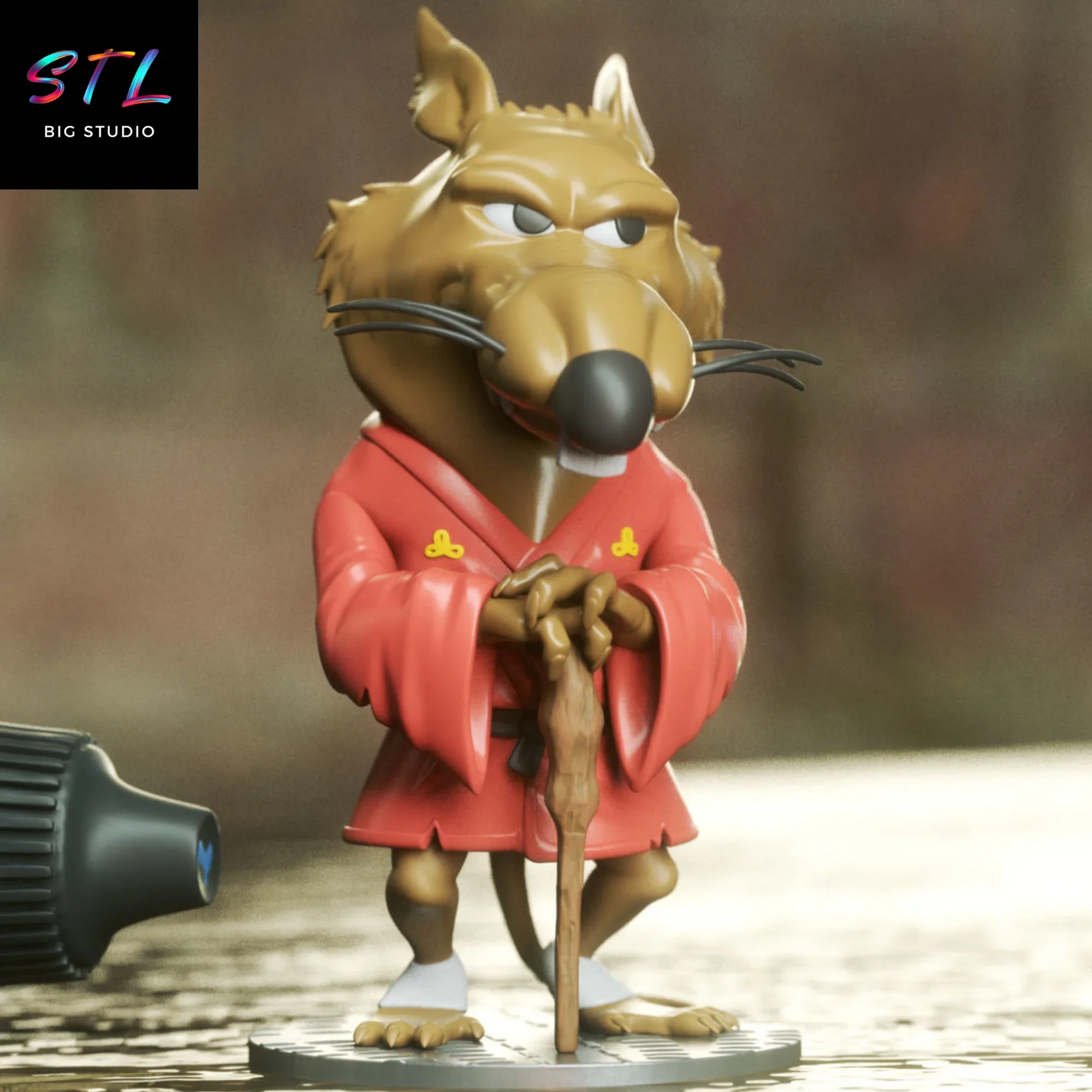 splinter chibi stl impresion 3d tortugas ninja kawaii