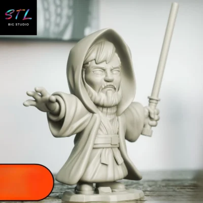 star wars chibi stl obi wan kenobi impresion 3d
