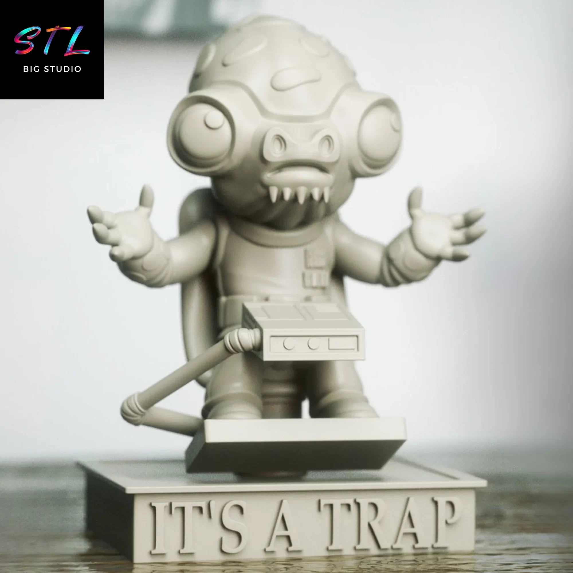 star wars stl admiral ackbar chibi imprimir 3d star wars stl admiral ackbar chibi imprimir 3d