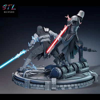 starkiller y galen marek stl impresion 3d diorama star wars