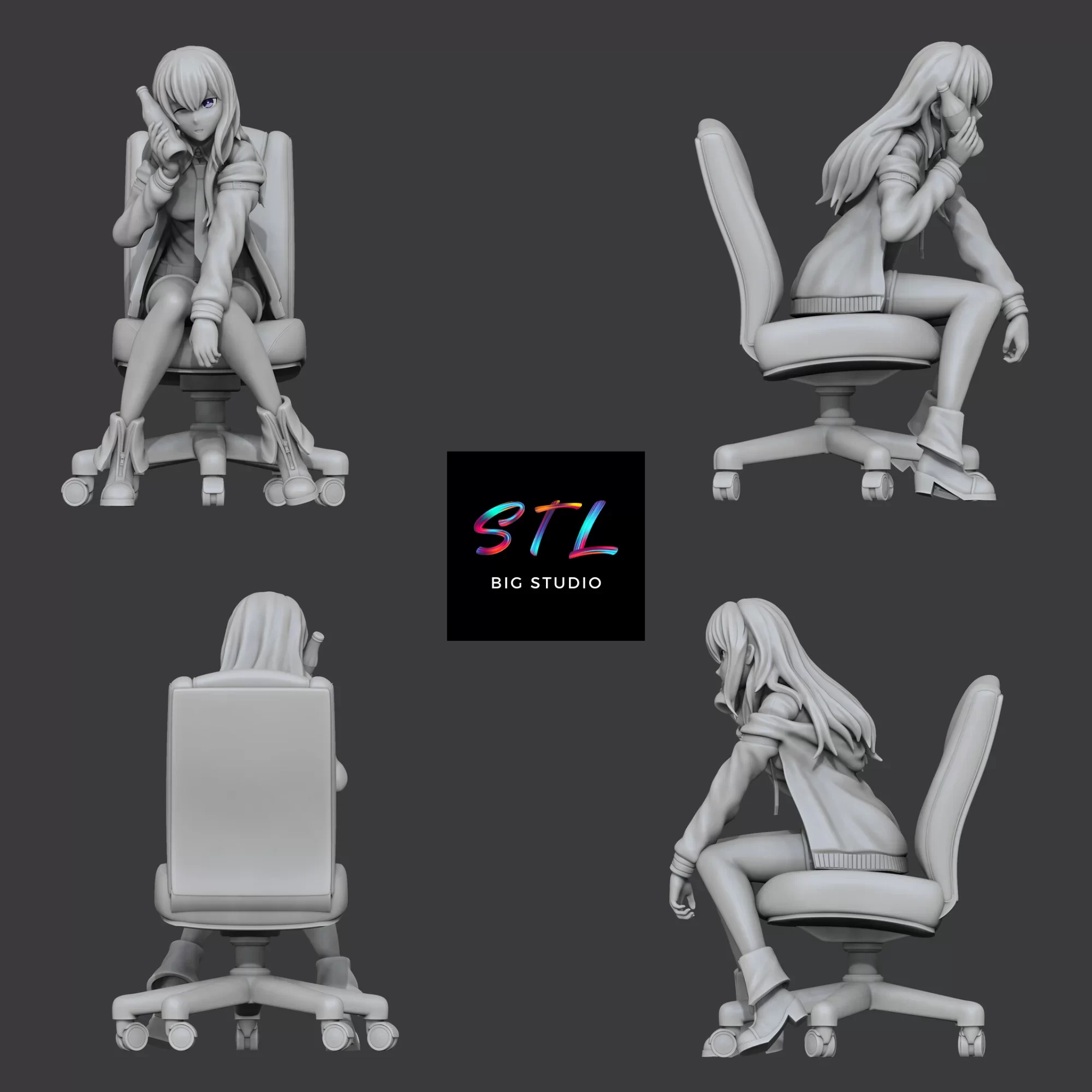 steins gate stl kurisu makise figura impresion 3d steins gate stl kurisu makise figura impresion 3d