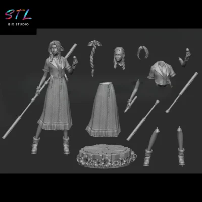 stl aerith figura final fantasy vii impresion 3d