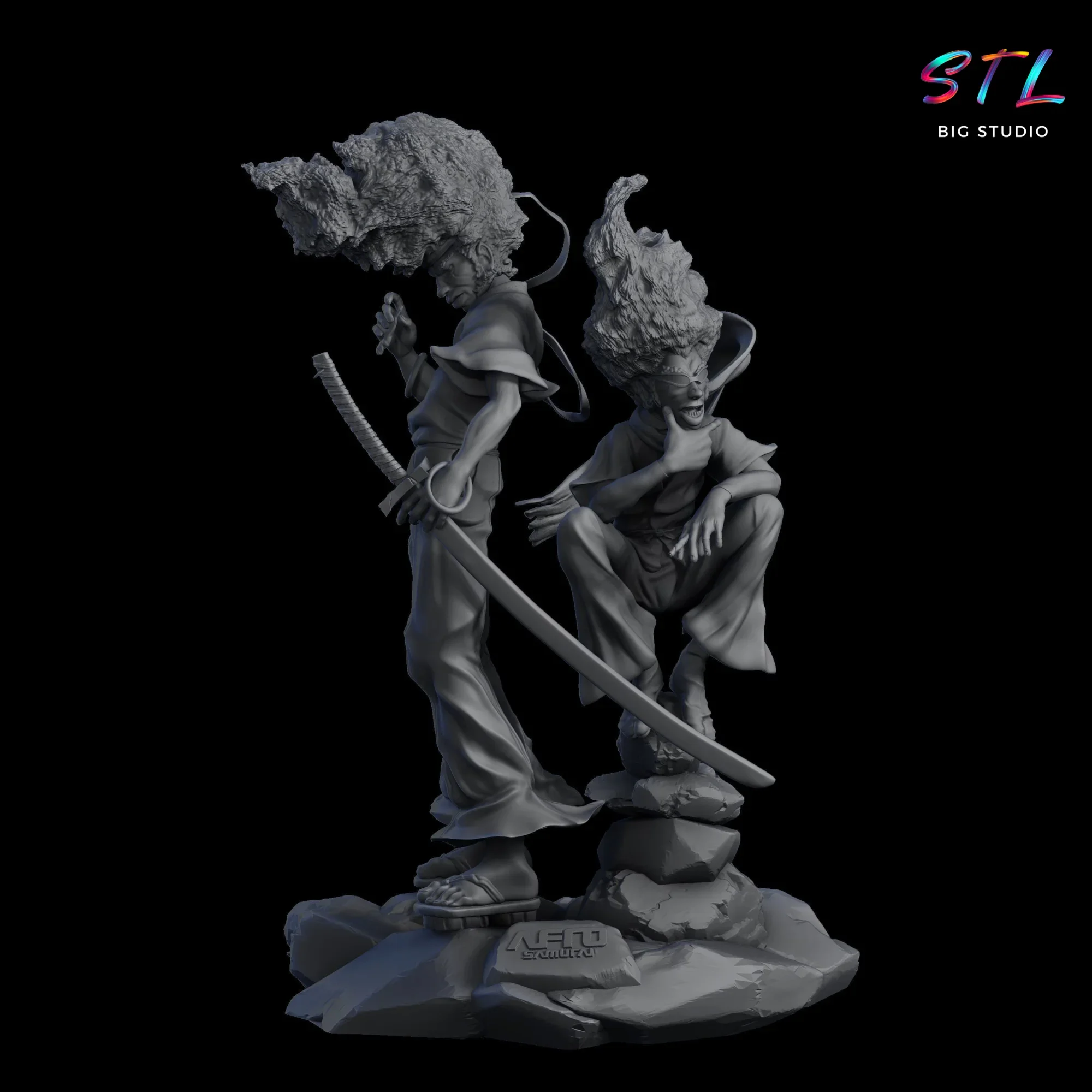 stl afro samurai figura impresion 3d stl afro samurai figura impresion 3d