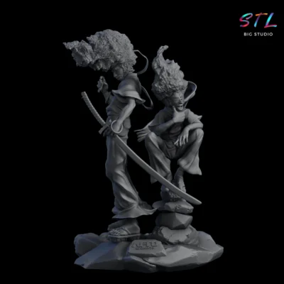 stl afro samurai figura impresion 3d