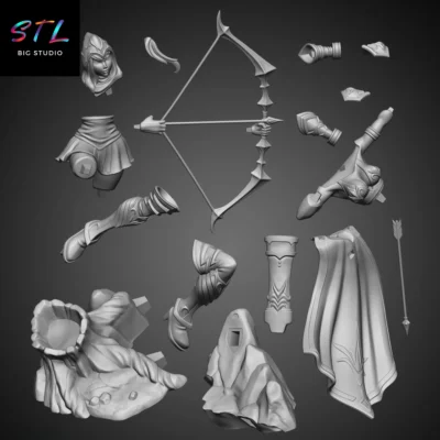 stl ashe impresion 3d league of legends