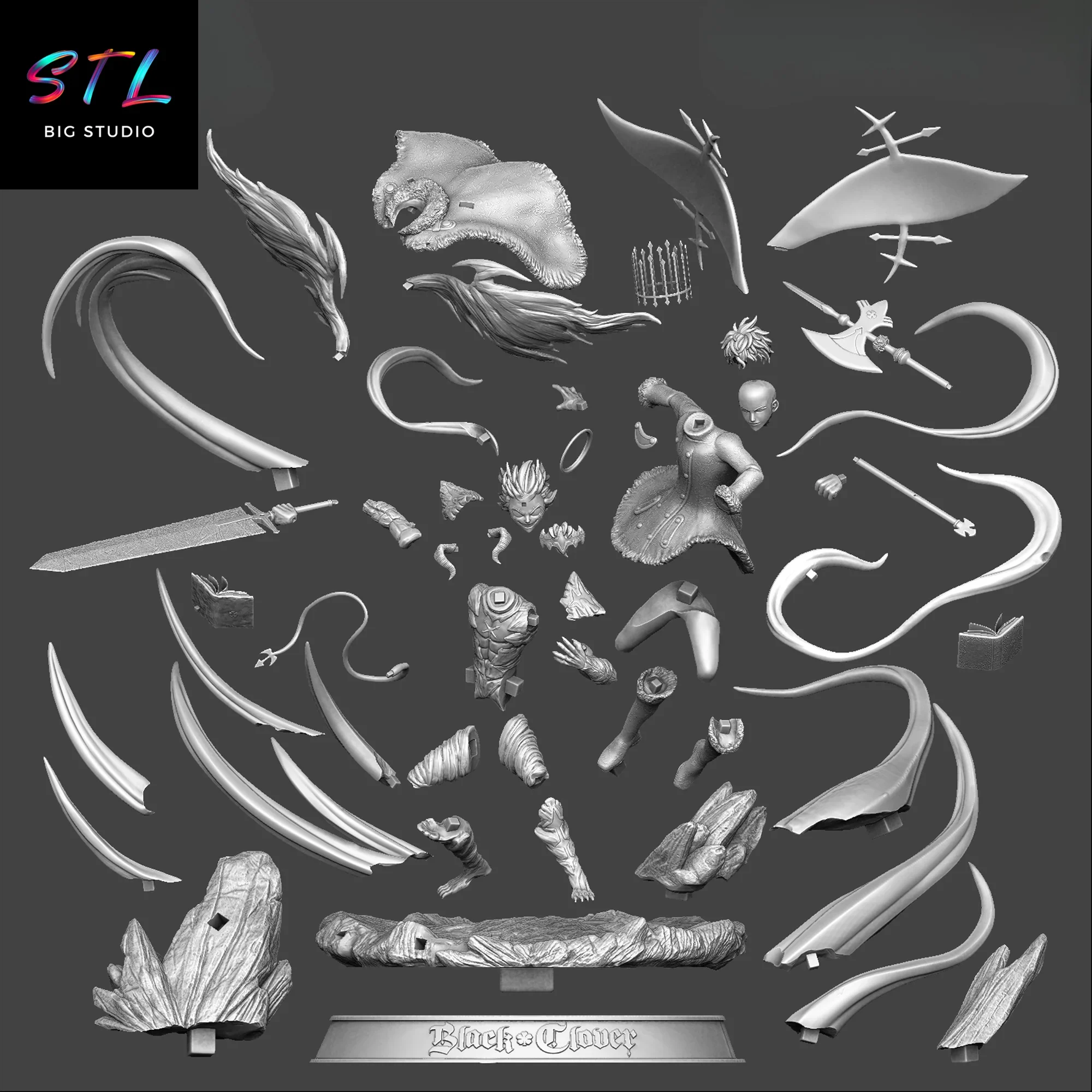 stl asta y yuno black clover diorama impresion 3d stl asta y yuno black clover diorama impresion 3d