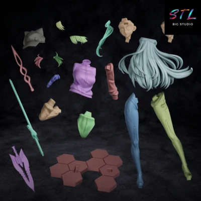 stl asuka langley impresion 3d evangelion