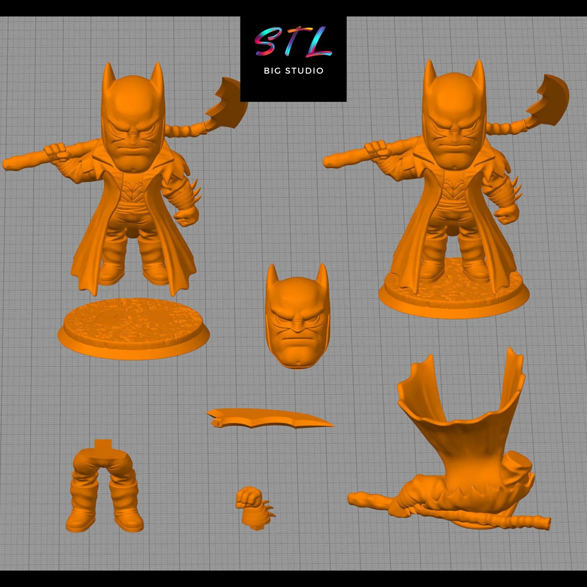 stl batman death metal chibi kawaii impresion 3d stl batman death metal chibi kawaii impresion 3d