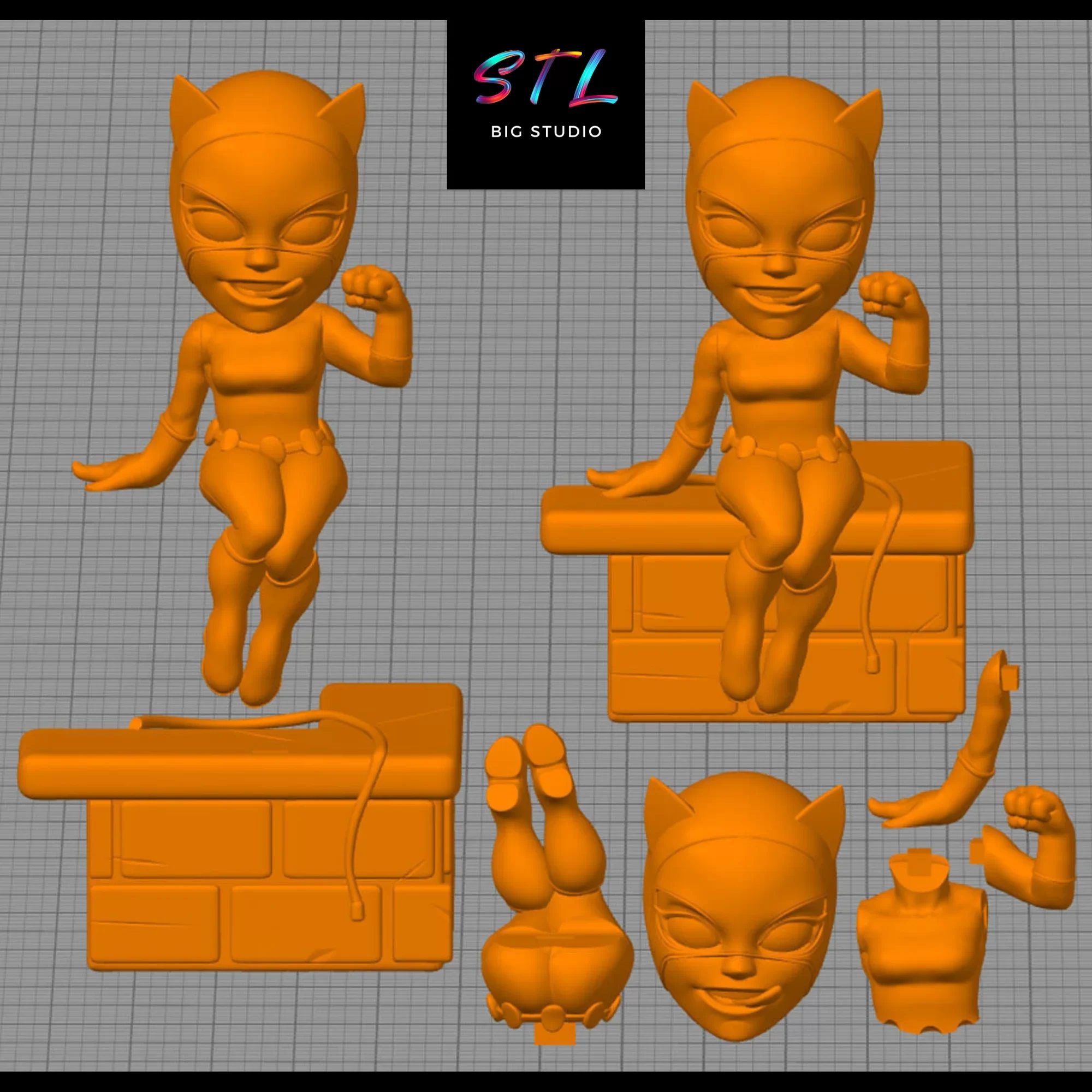 stl catwoman chibi kawaii imprimir 3d stl catwoman chibi kawaii imprimir 3d