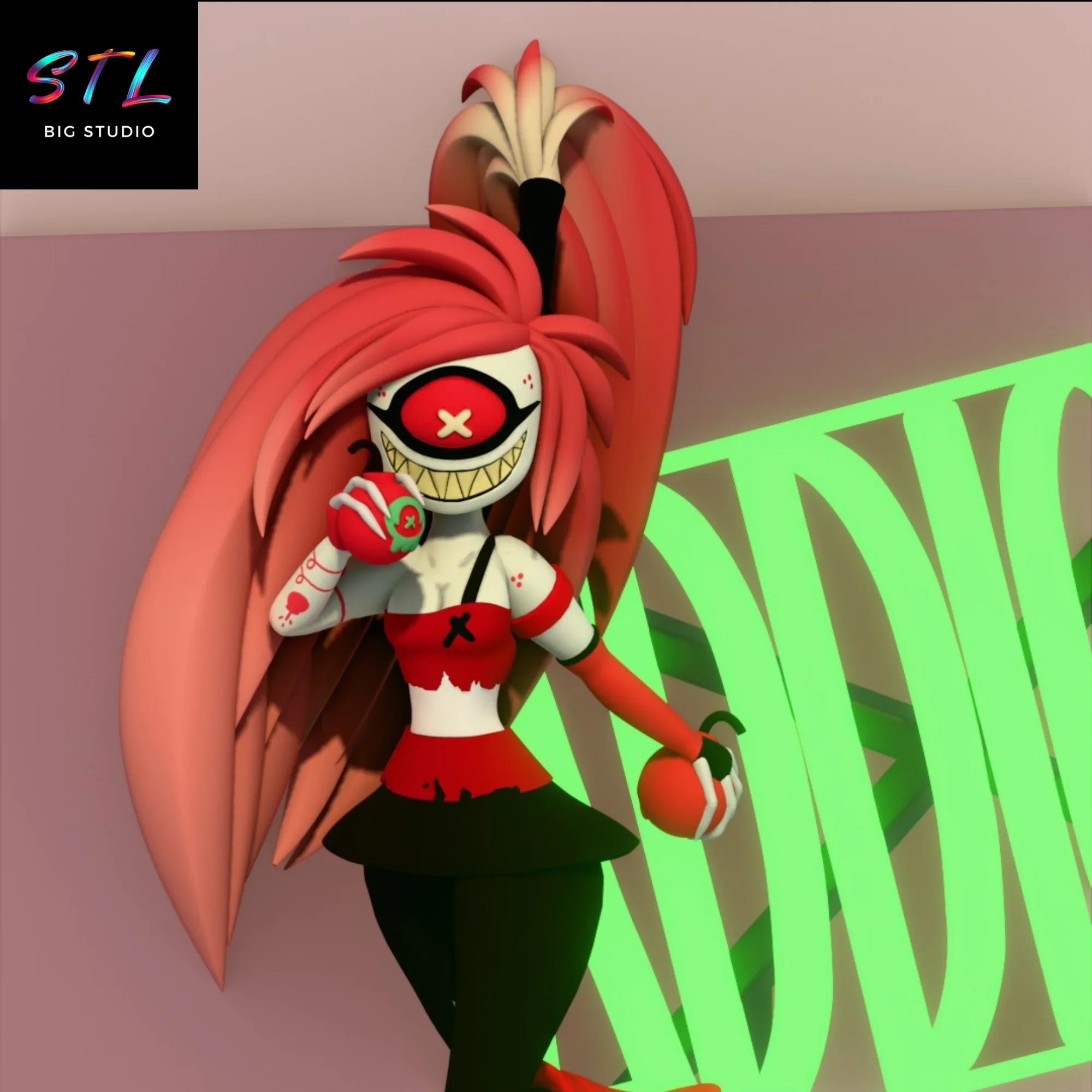 stl cherri bomb hotel hazbin figura impresion 3d stl cherri bomb hotel hazbin figura impresion 3d