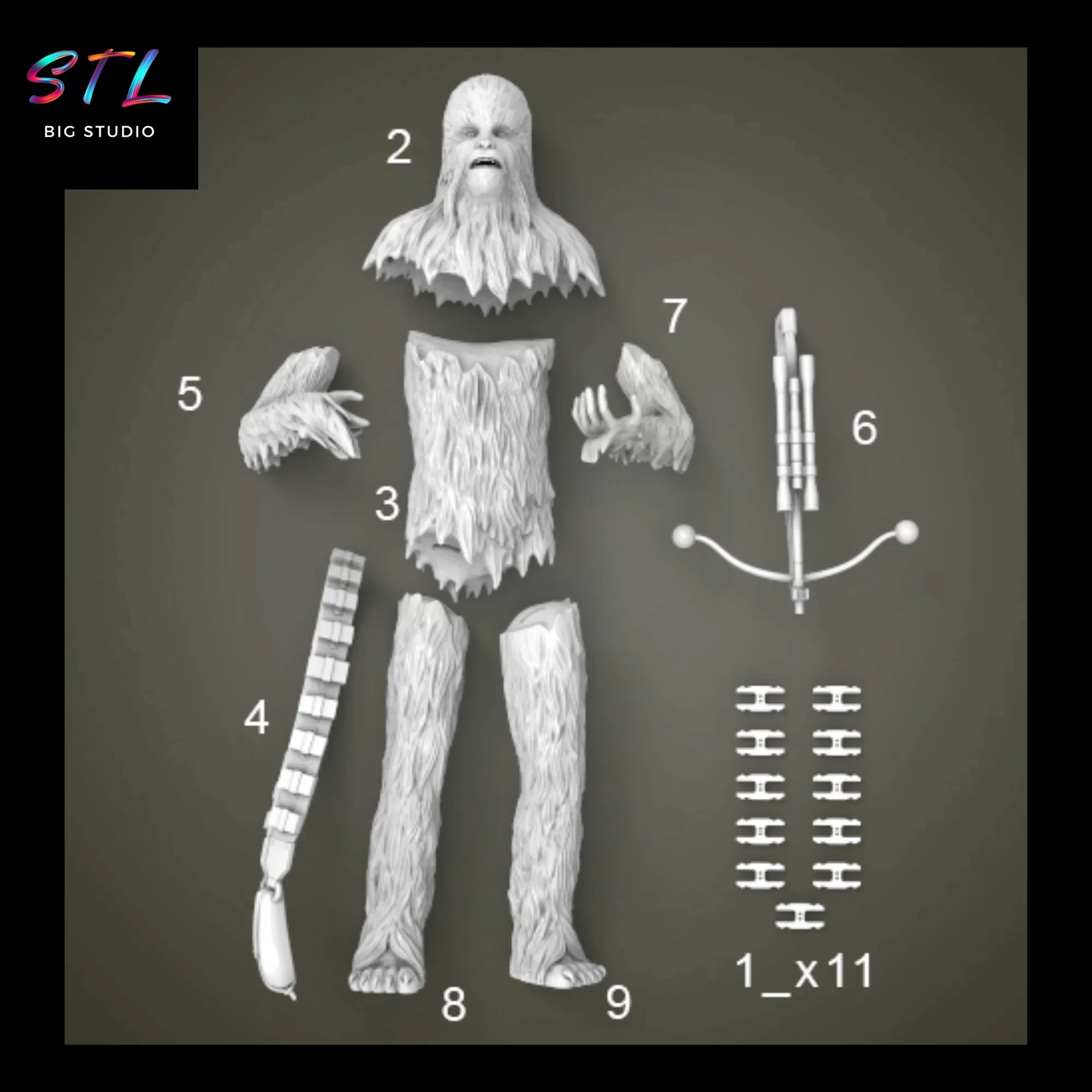 stl chewbacca figura 3d star wars stl chewbacca figura 3d star wars