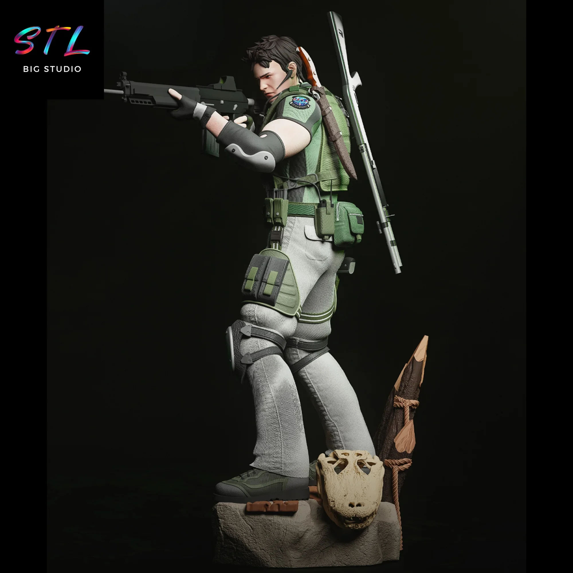 stl chris redfield figura resident evil para impresion 3d stl chris redfield figura resident evil para impresion 3d