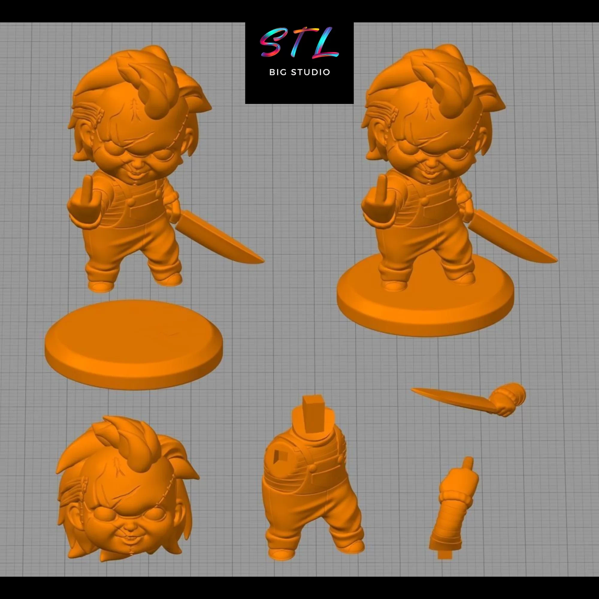 stl chucky chibi impresion 3d stl chucky chibi impresion 3d