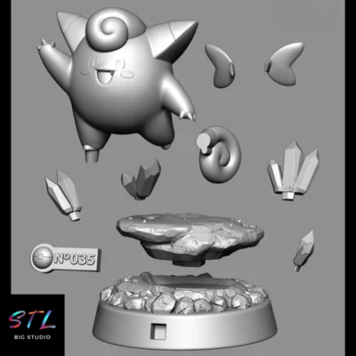 stl clefairy stl pokemon para impresion 3d