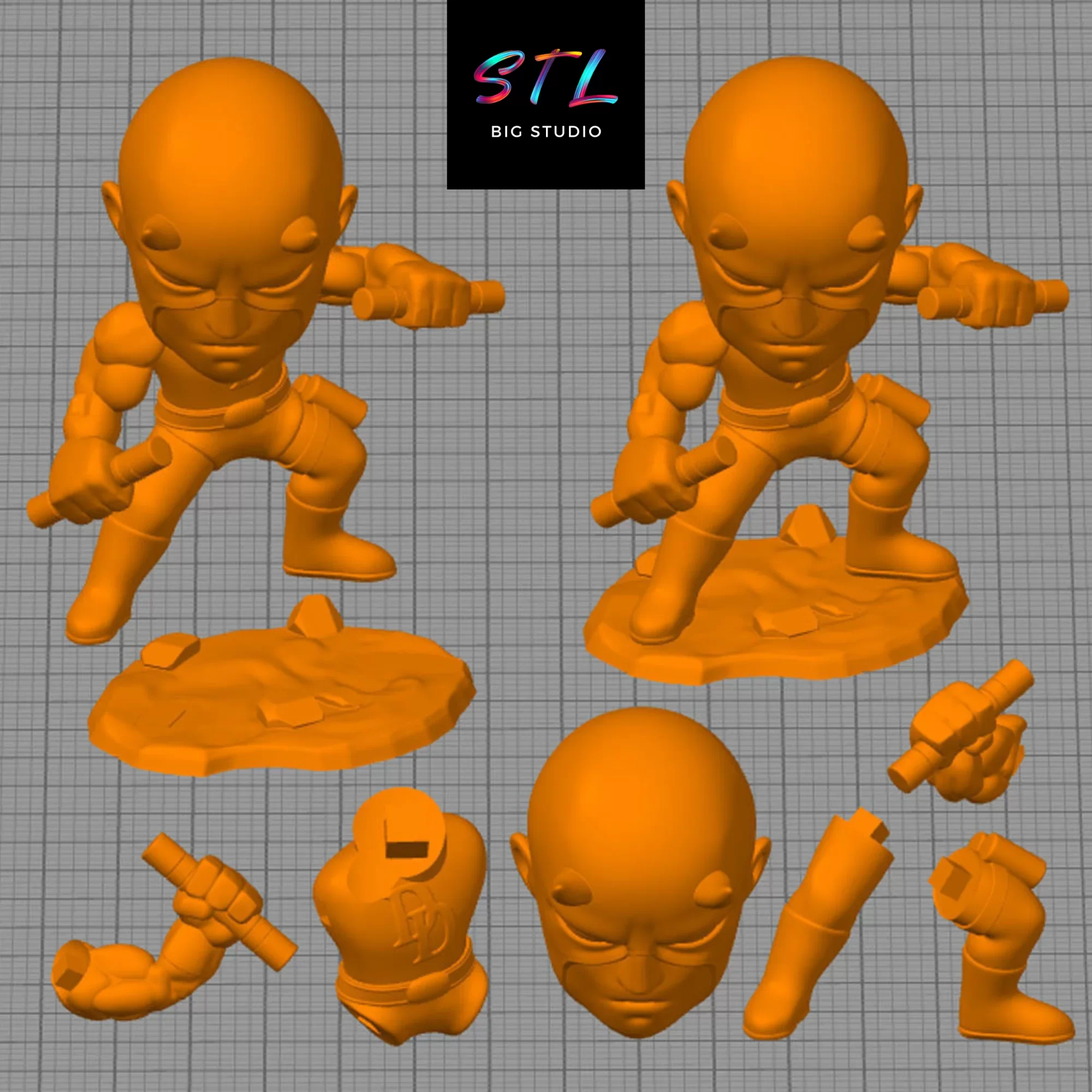 stl daredevil chibi kawaii impresion 3d stl daredevil chibi kawaii impresion 3d