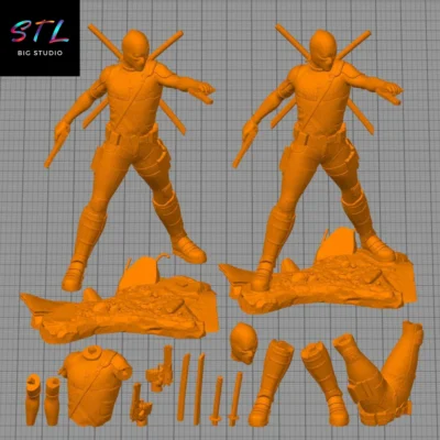 stl deadpool para impresion 3d figura marvel