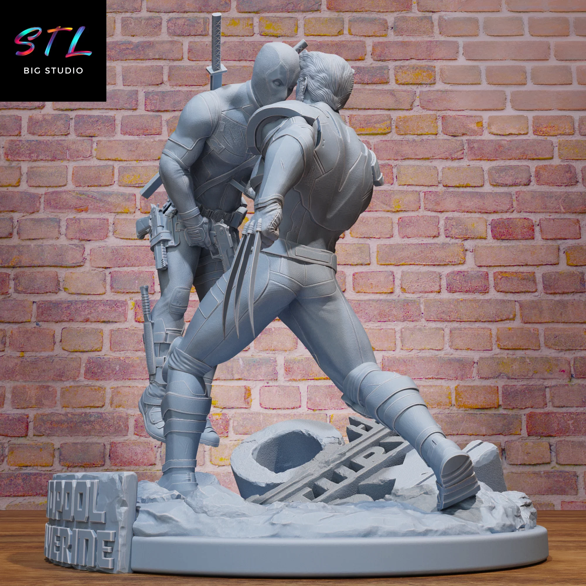 stl deadpool vs lobezno figura impresion 3d stl deadpool vs lobezno figura impresion 3d