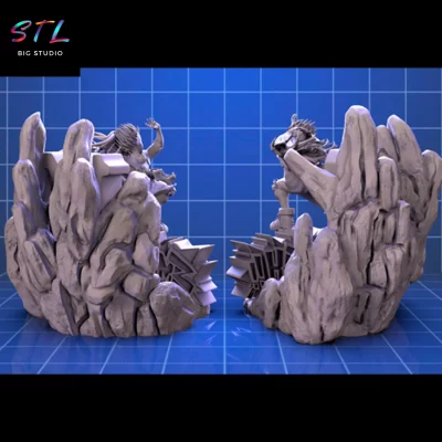 stl deku y eri diorama my hero academia imprimir 3d