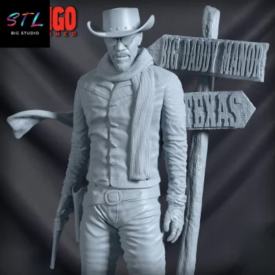 stl django jamie foxx impresion 3d