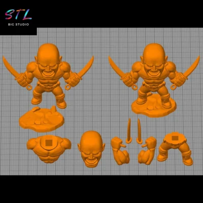 stl drax chibi kawaii impresion 3d guardianes de la galaxia