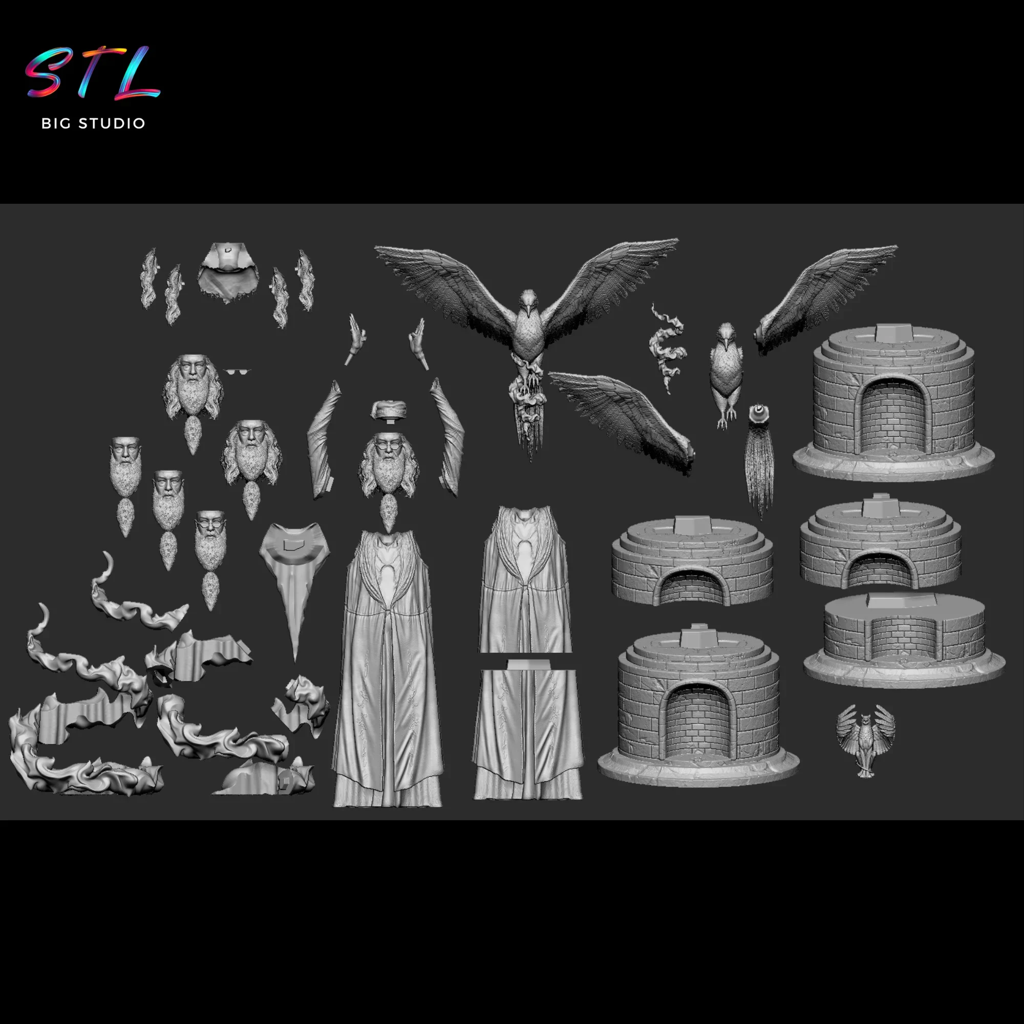 stl dumbledore harry potter figura para impresion 3d stl dumbledore harry potter figura para impresion 3d