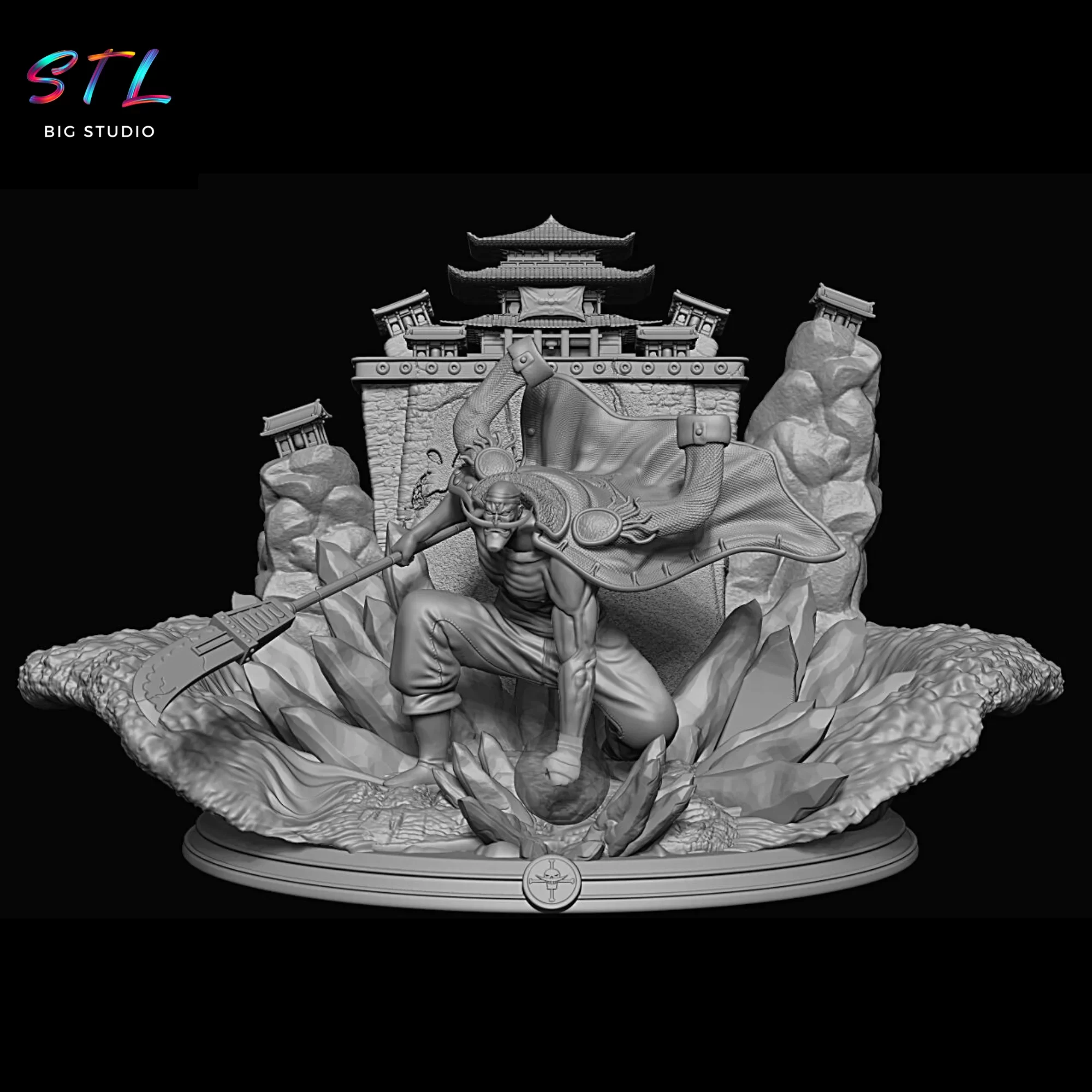 stl edward newgate diorama marineford one piece impresion 3d stl edward newgate diorama marineford one piece impresion 3d