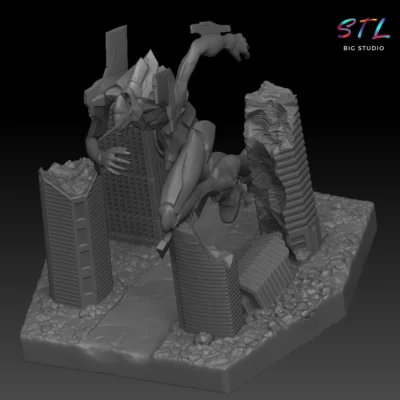 stl evangelion eva 01 diorama impresion 3d