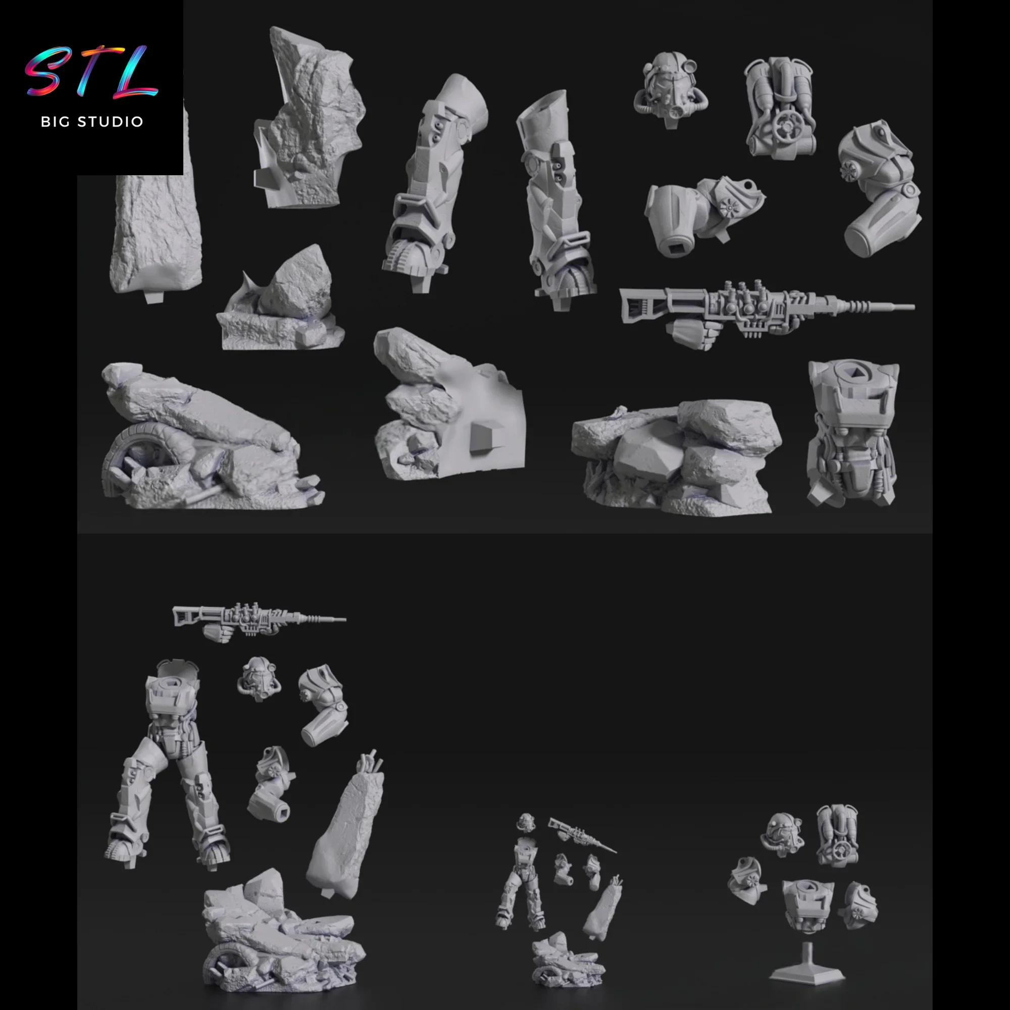 stl fallout t-60 power armor impresion 3d stl fallout t-60 power armor impresion 3d