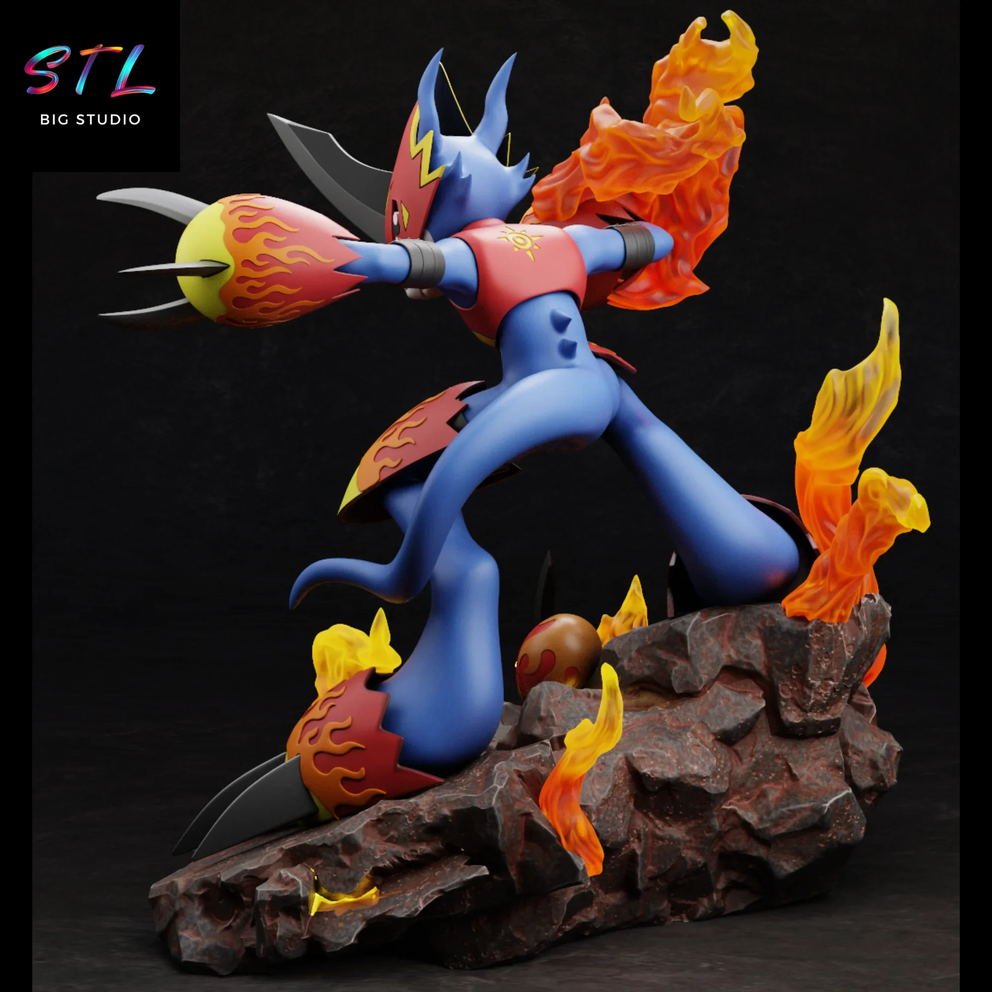 stl flamedramon digimon figura para imprimir en 3d stl flamedramon digimon figura para imprimir en 3d