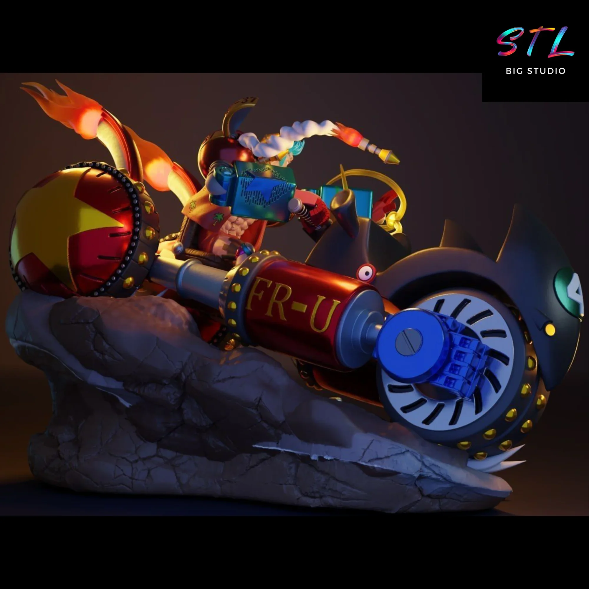 stl franky diorama one piece figura impresion 3d stl franky diorama one piece figura impresion 3d