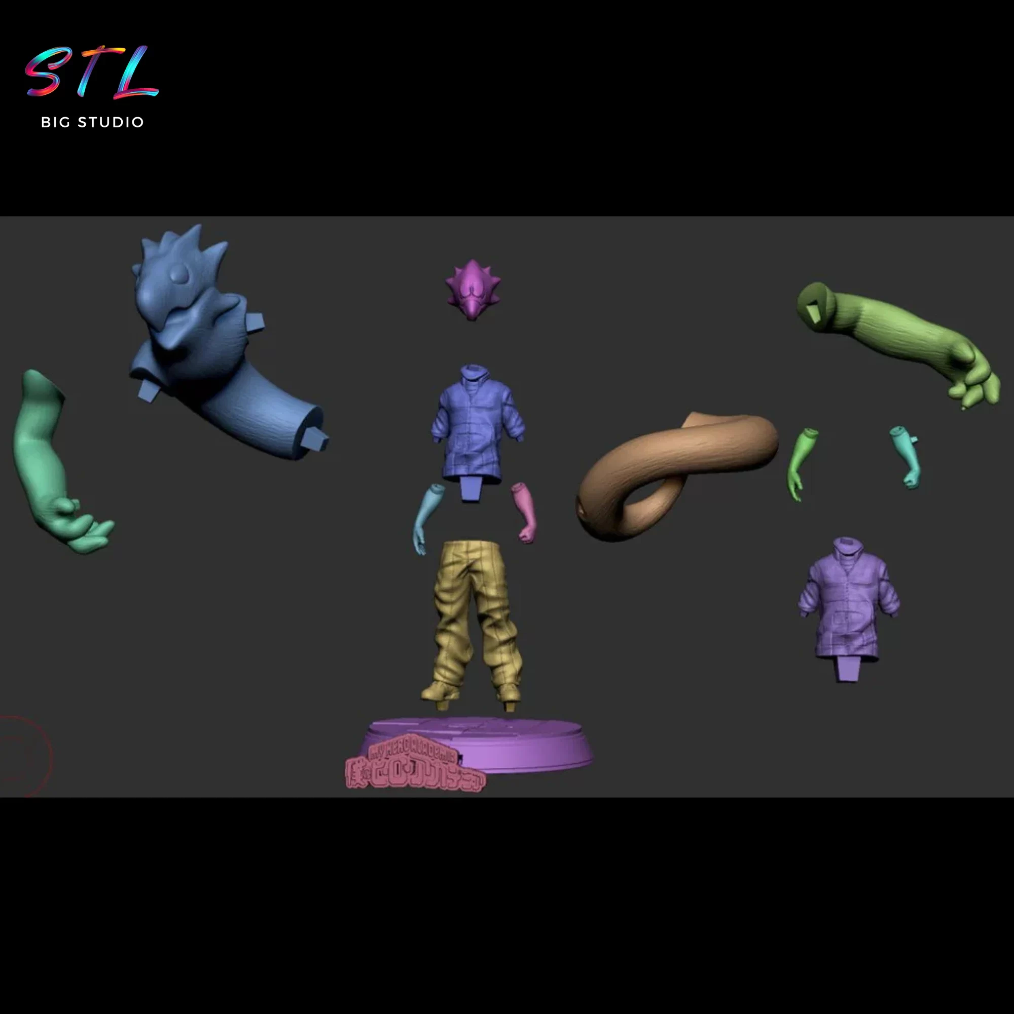 stl fumikage tokoyami imprimir 3d my hero academia