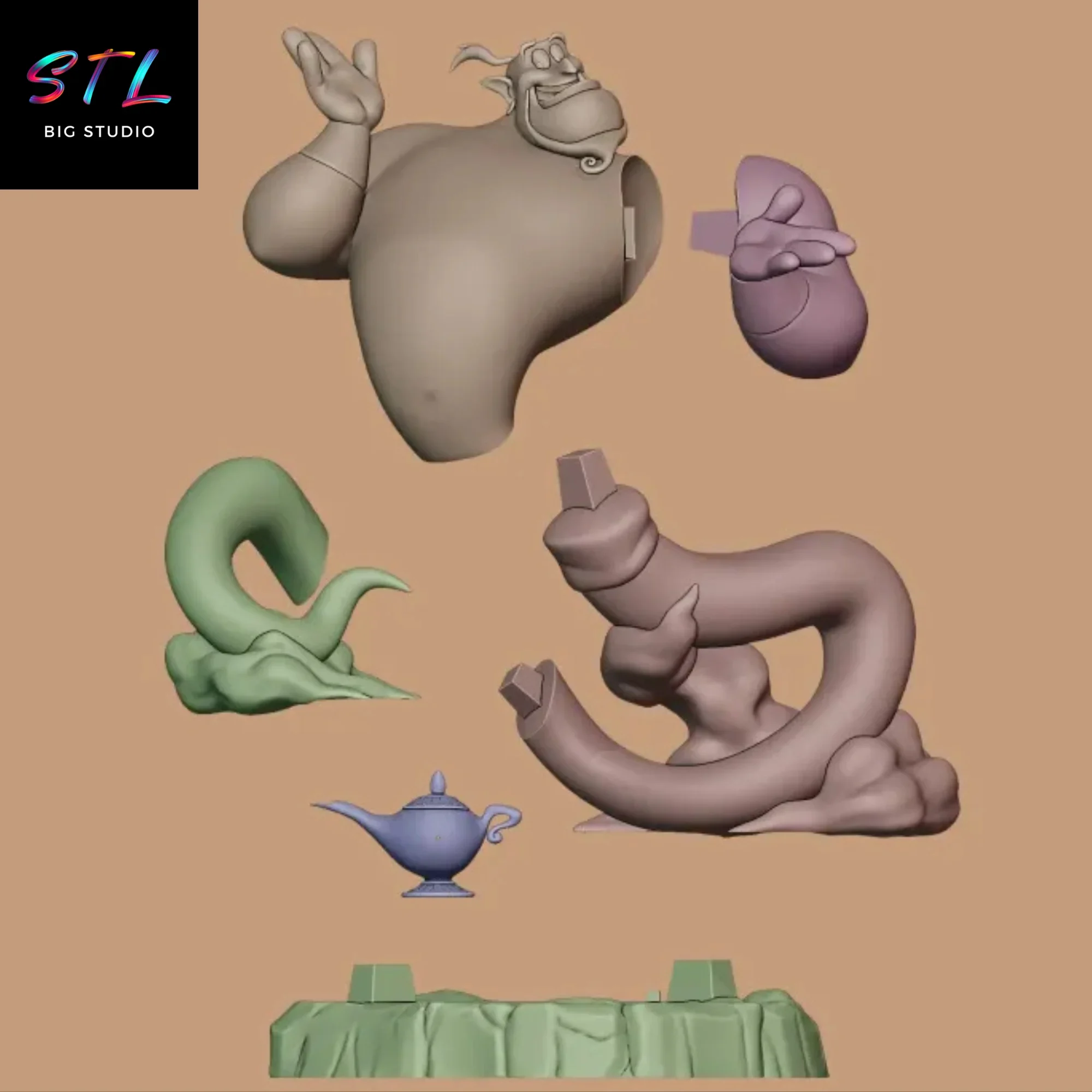 stl genio de aladdin para impresion 3d stl genio de aladdin para impresion 3d