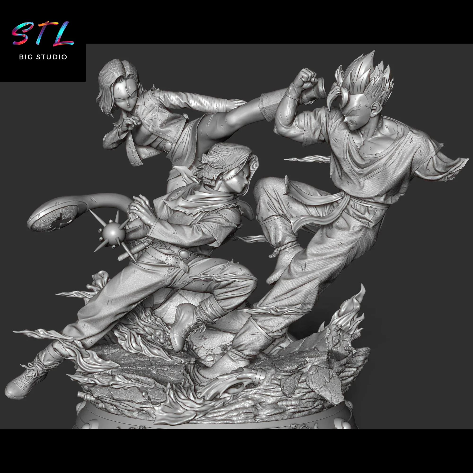 stl gohan vs androides diorama dragon ball impresion 3d stl gohan vs androides diorama dragon ball impresion 3d