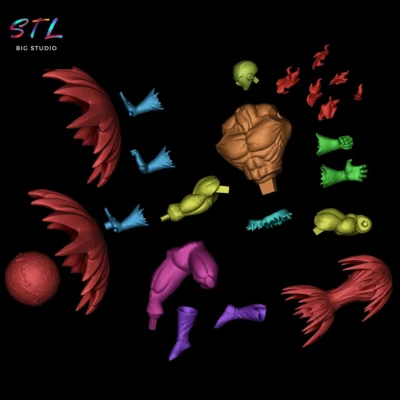 stl goku ultra instinct vs jiren impresion 3d diorama dragon ball