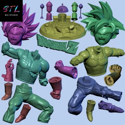 stl goku vs gohan imprimir 3d dragon ball