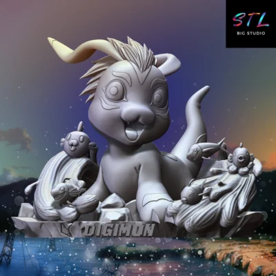 stl gomamon figura digimon para impresion 3d