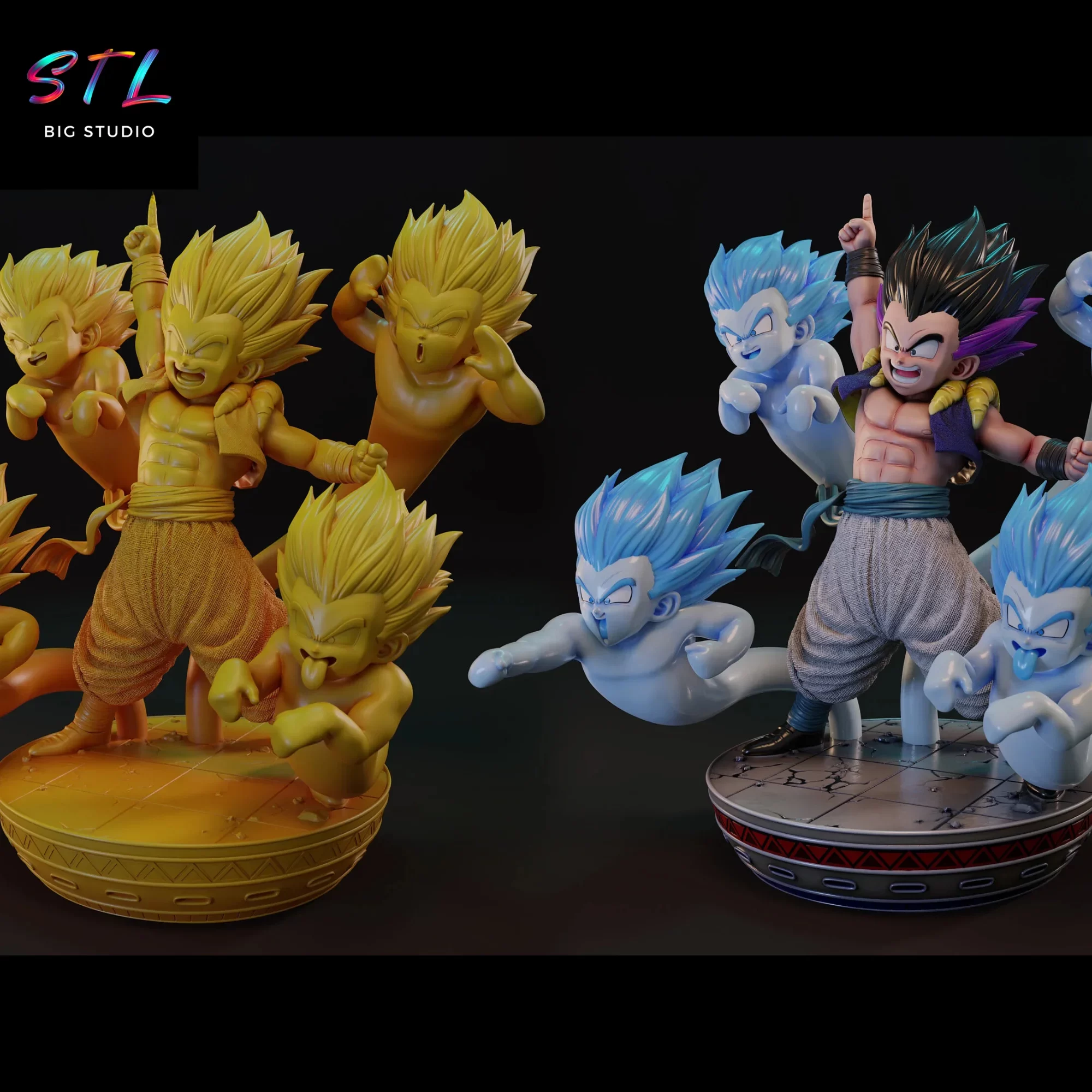 stl gotenks diorama bola de dragon 3d