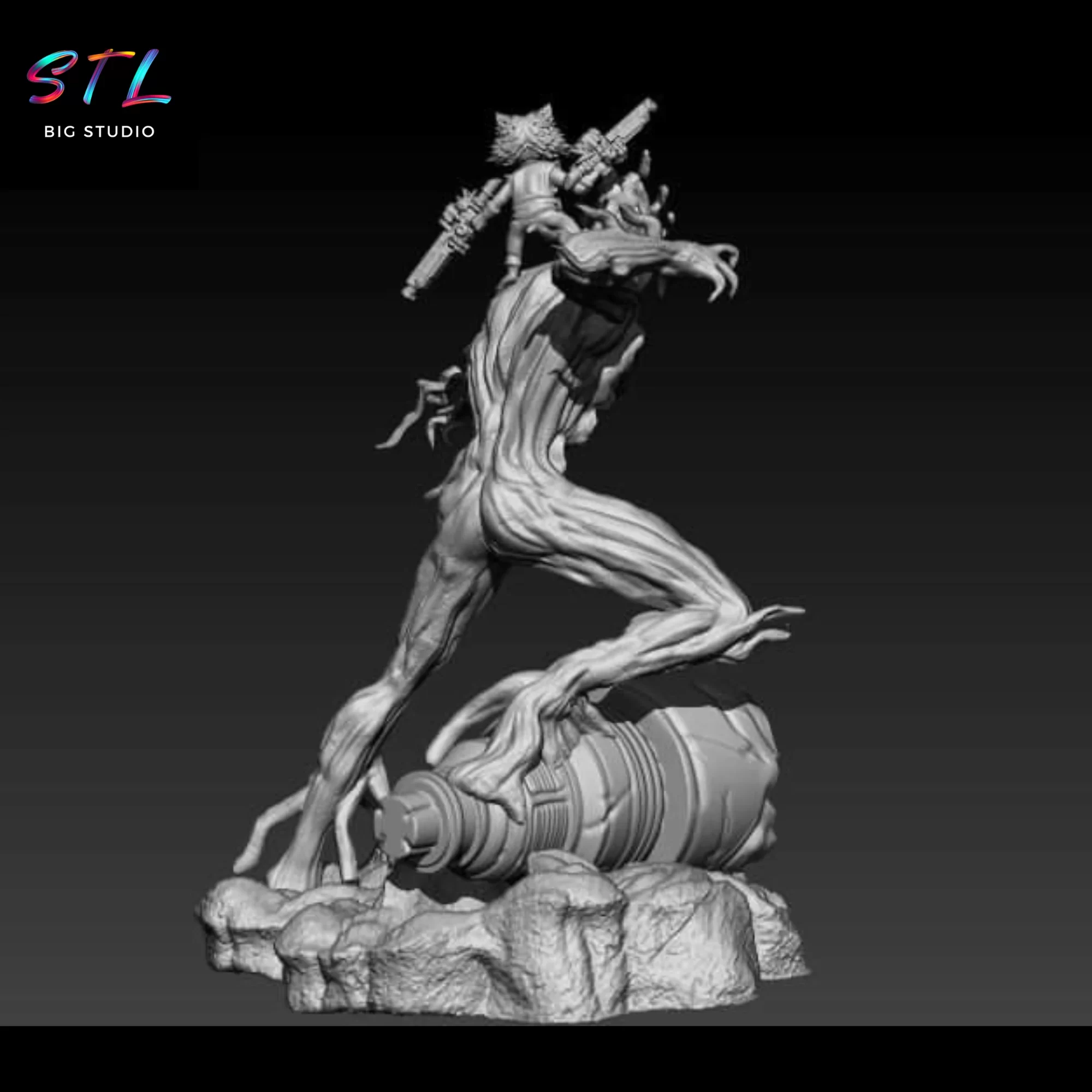 stl groot y rocket guardianes de la galaxia figura 3d stl groot y rocket guardianes de la galaxia figura 3d